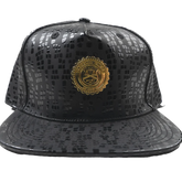 Capital Gains Men's Streetwear 3D Leather Black Hat Adjustable Strap Back Cap